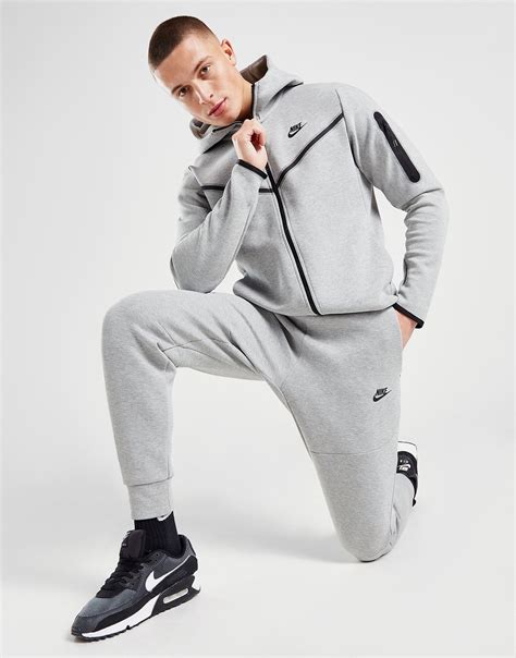 jd nike tech fleece grijs|nike grey tech fleece tracksuit.